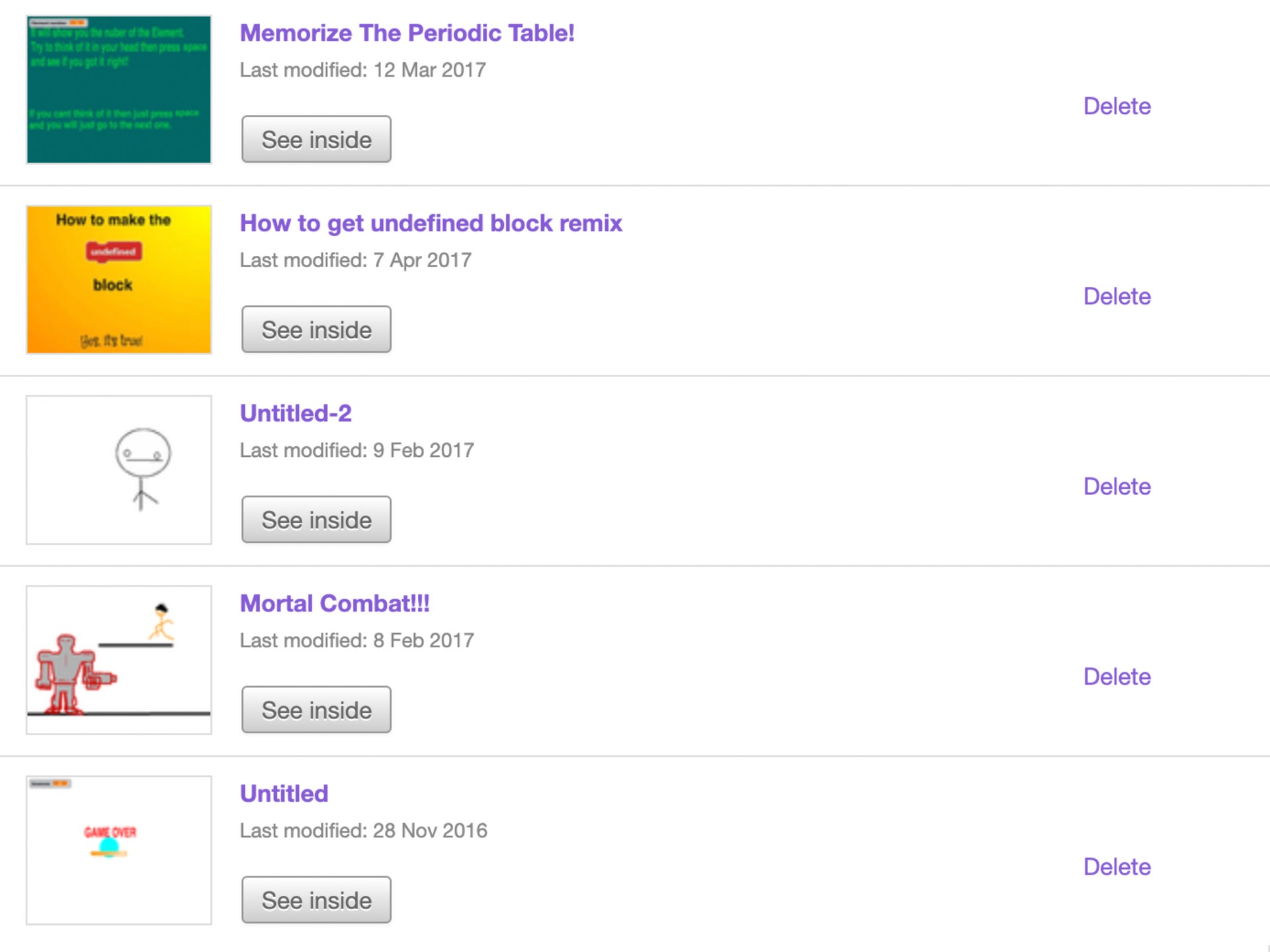 Scratch library screenshot 2